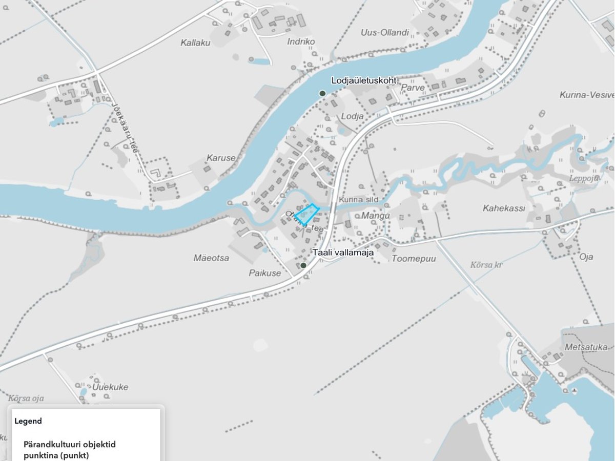 Kinnistu ja pärandkultuuri kihid LandScouti kaardil