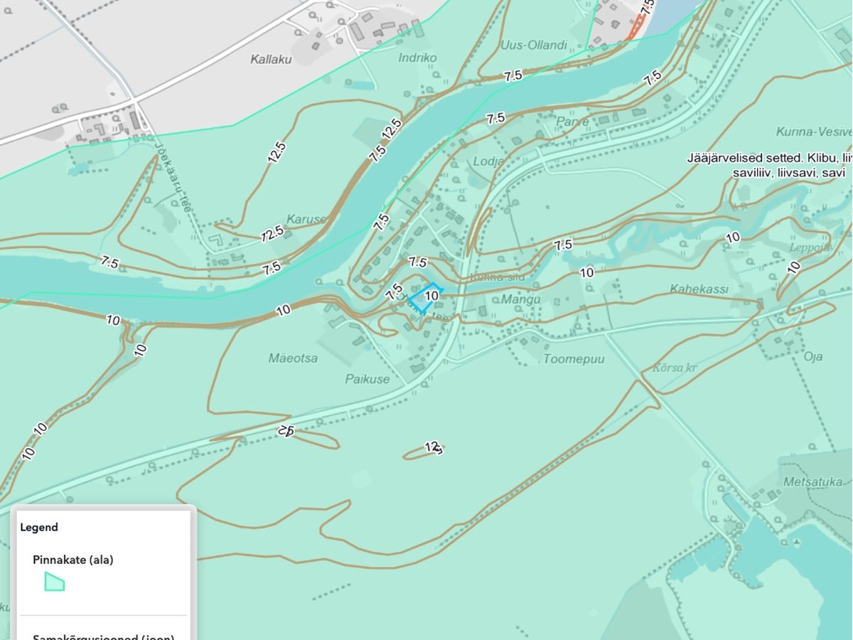 Pinnakatte ja reljeefi kihid LandScouti kaardil